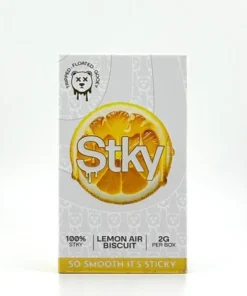 Stky Disposable Lemon Air Biscuit Flavor premium vape device featuring sweet biscuit and zesty lemon flavor with smooth disposable vape performance.